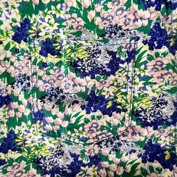 Talbots Skirt Blue Green Floral Print 10 Coastal Resort Summer Preppy Style - Picture 7 of 10